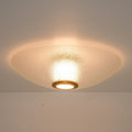 Rennnsan 1 Light Modern Ripple Glass Led Flush Mount Ceiling Light 12W 3000K Dimmable For Bedroom Hallway