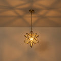 Rennnsan 1 Light Star Clear Glass Pendant Light For Modern Entryway Dining Room 13.8 In. W X 16.9 In. H