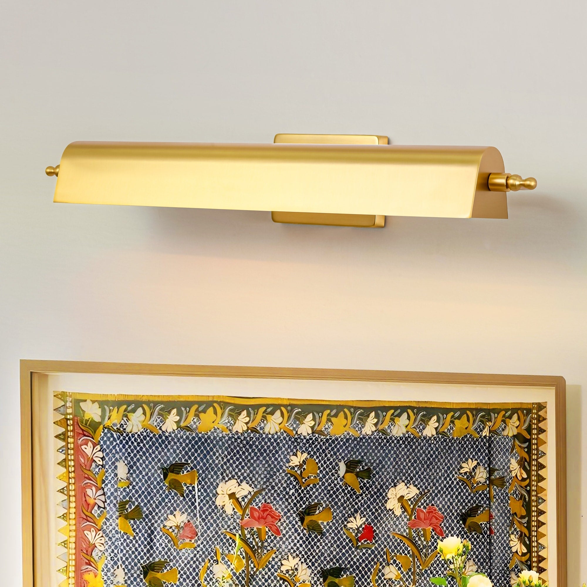 Rennnsan 2 Light Matte Black Brushed Gold Adjustable Modern Picture Light Wall Sconce For Artwork