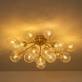 Rennnsan 20 Light Brass Sputnik Globe Semi Flush Mount Ceiling Light For Bedroom 30.7 In. W X 12.2 In.H
