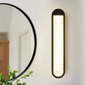25.6 1 Light Modern Brass Black Linear Bathroom Vanity Light With Ribbed Glass Shade