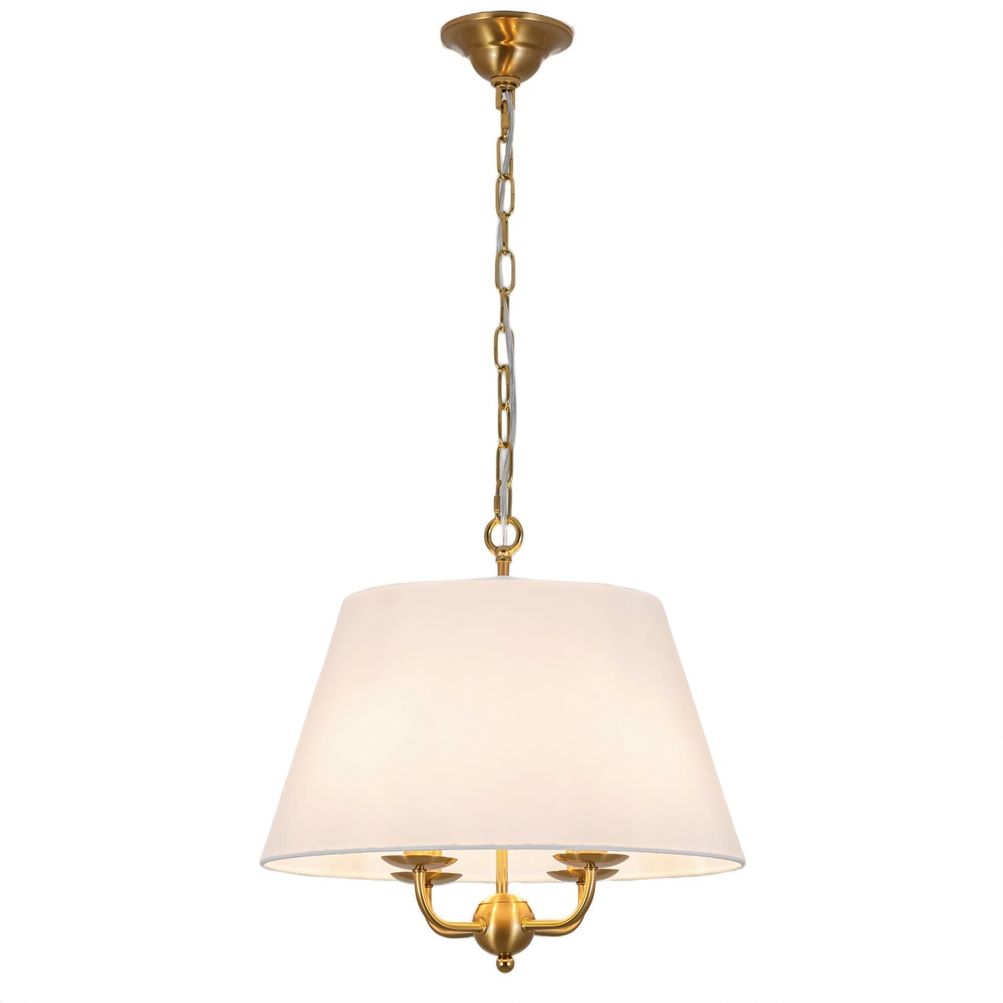 Rennnsan 4 8 Light Farmhouse Drum Fabric Chandelier Modern Pendant Light For Dining Room