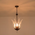 Rennnsan 4 Light French Country Crystal Leaf Accents Chandelier For Dining Room Bedroom 16.9 In. W X 24.8 In. H