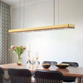 Rennnsan 47.24 Modern 30W Warm Linear Wood Led Pendant Light For Dining Kitchen Island 47.2 In. W X 4.7 In. D X 2 In. H