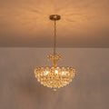 Rennnsan 6 Light Glam Brass Crystal Chandelier For Dining Room Bedroom Living Room 16.9 In. Dia X 15.0 In. H