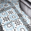 Reno In Blues W Black Handmade 8X8In Moroccan Tile Pack Of 12