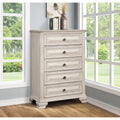 Renova Distressed Parchment 5 Drawer Chest