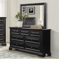Renova Vintage Black 7 Drawer Dresser With Mirror