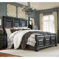 Renova Vintage Black Wood Panel Bed