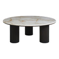 Renwil Alessio Indoor Breccia Marble Coffee Table Walnut