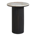 Renwil Alessio Indoor Breccia Marble Side Table Walnut
