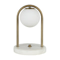 Renwil Barca 11.75 Tall Dark Antique Brushed Brass Iron Table Lamp With Round Glass Shade