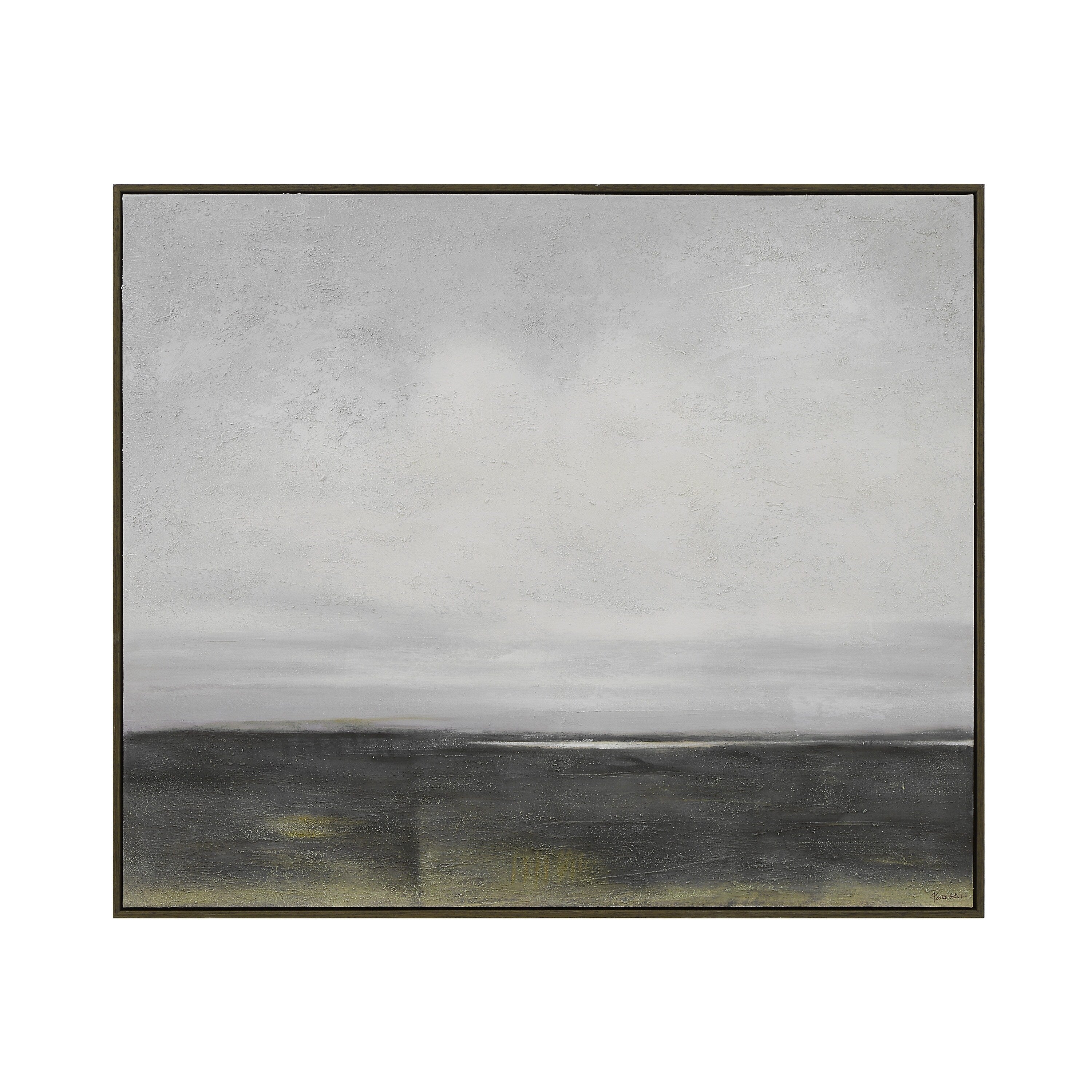 Renwil Cielo 60 Wide Canvas Art With Wood Frame Black Oak Grey