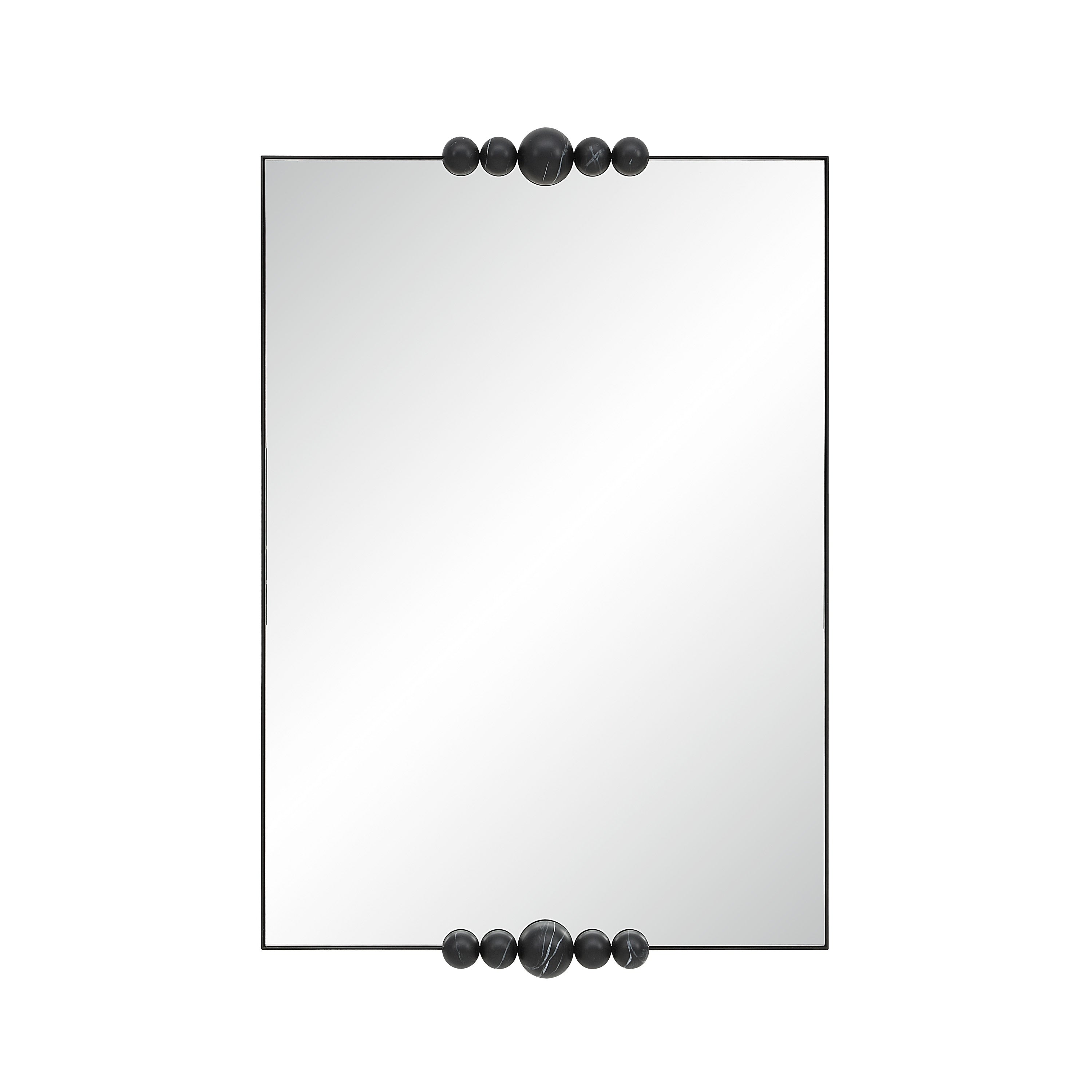 Renwil Cosmos 45 H X 30 W Wall Mirror Matte Black Marble