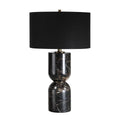 Renwil Enri 27 Tall Black Marble Table Lamp With Drum Linen Shade