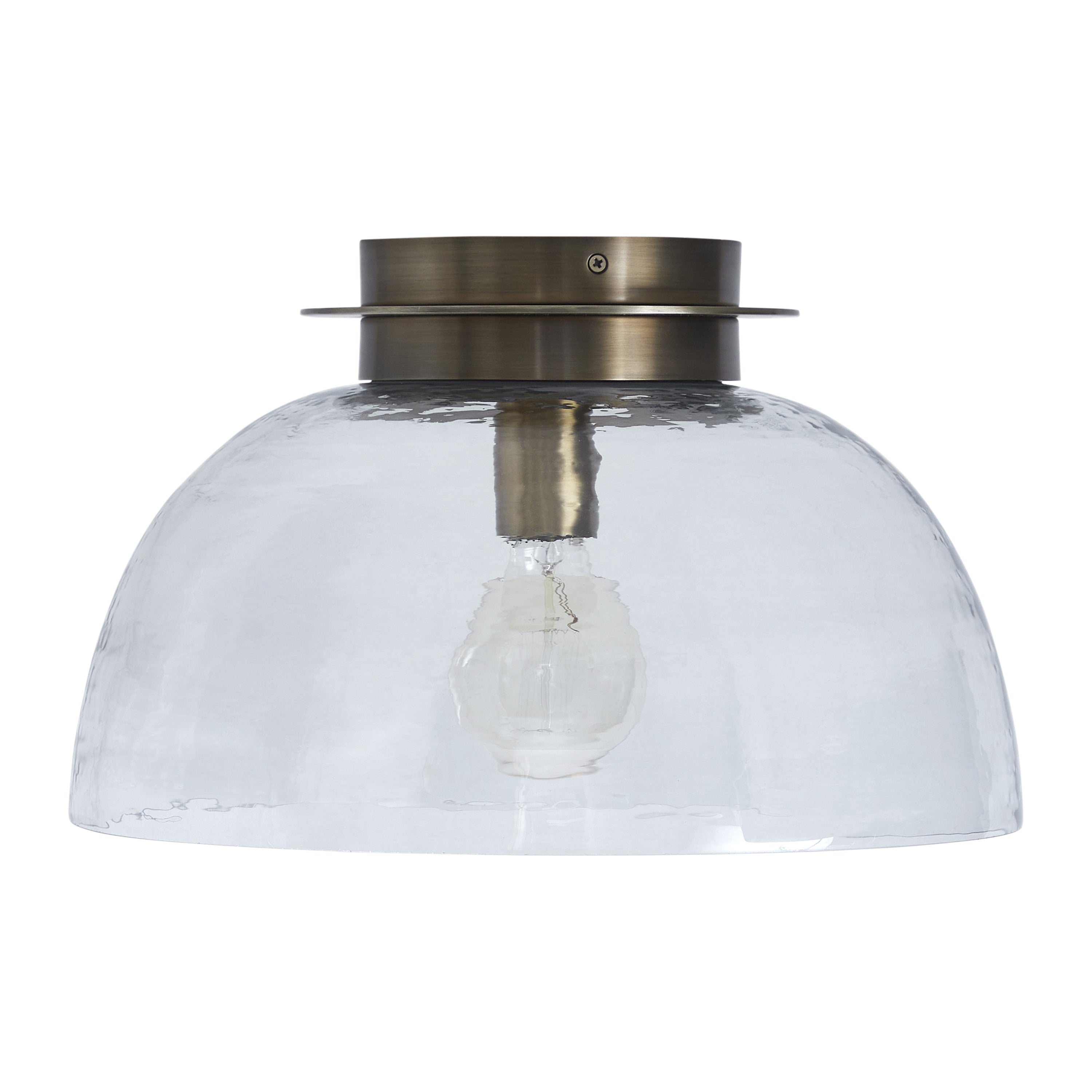 Renwil Liliane 15 1 Light Flush Mount Clear Hammered Glass