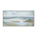 Renwil Marbleau 60 Wide Canvas Art With Wood Frame Cream Blue