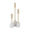 Renwil Marchesa Indoor Iron Set Of 3 Tapered Candle Holder Satin Brass
