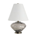Renwil Monumento 15.75 Tall Grey Bolgi Marble Table Lamp With Tapered Linen Shade