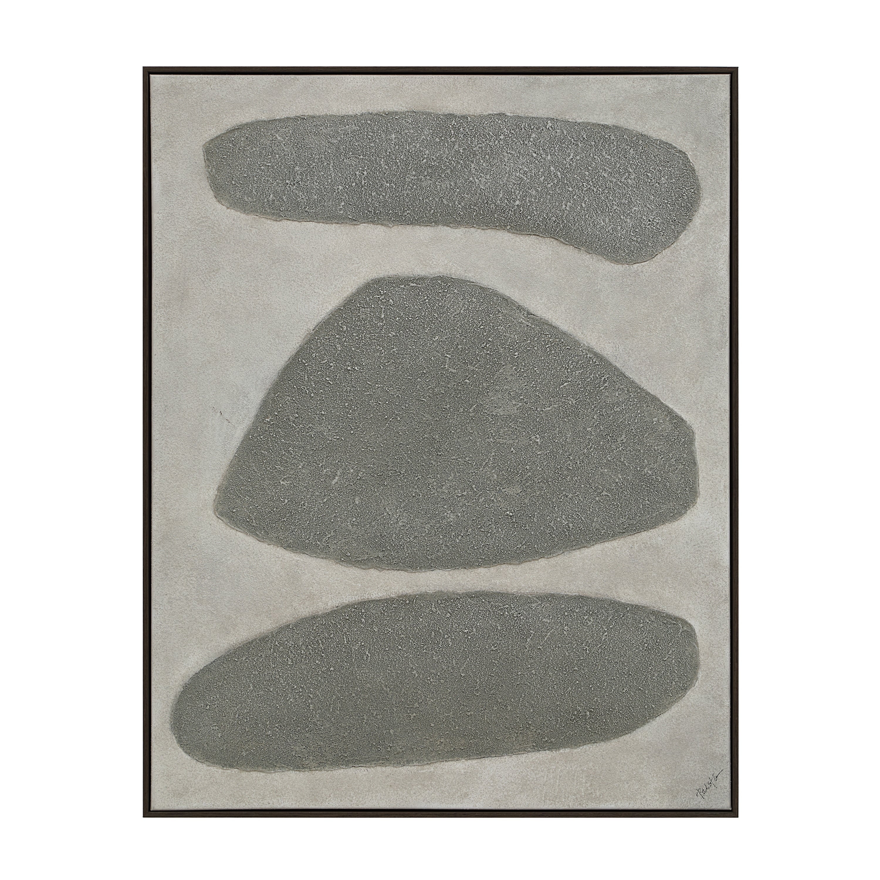 Renwil Orso 45 Wide Canvas Art With Wood Frame Black Oak Grey