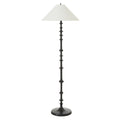 Renwil Petrus 62.5 Tall Matte Black Floor Lamp With Tapered Linen Shade