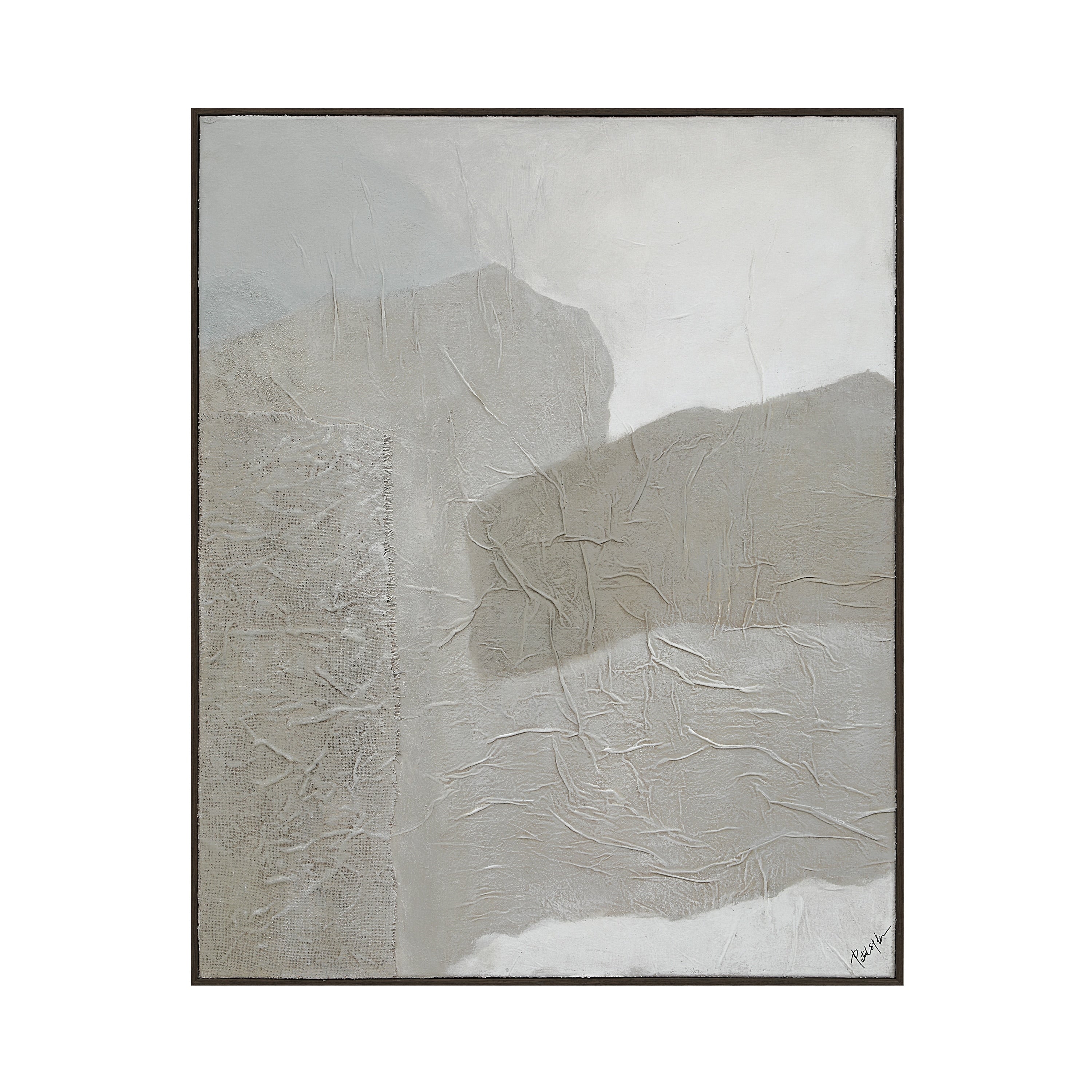 Renwil Sesamo 40 Wide Canvas Art With Wood Frame Black Oak Beige