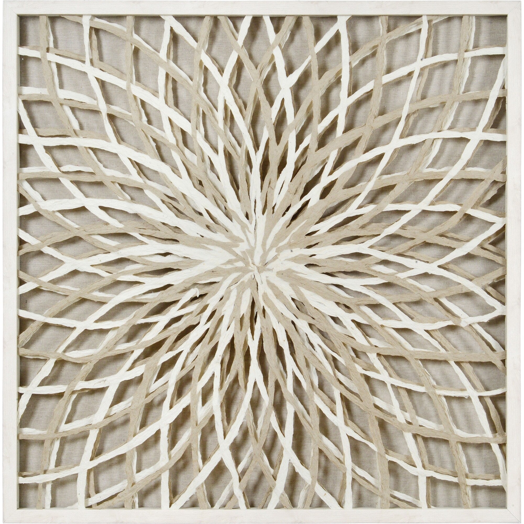 Renwil Spinneret Square Off White Framed Paper Wall Art Brown Multi White