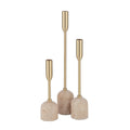 Renwil Vesta Indoor Iron Set Of 3 Tapered Candle Holder Satin Brass