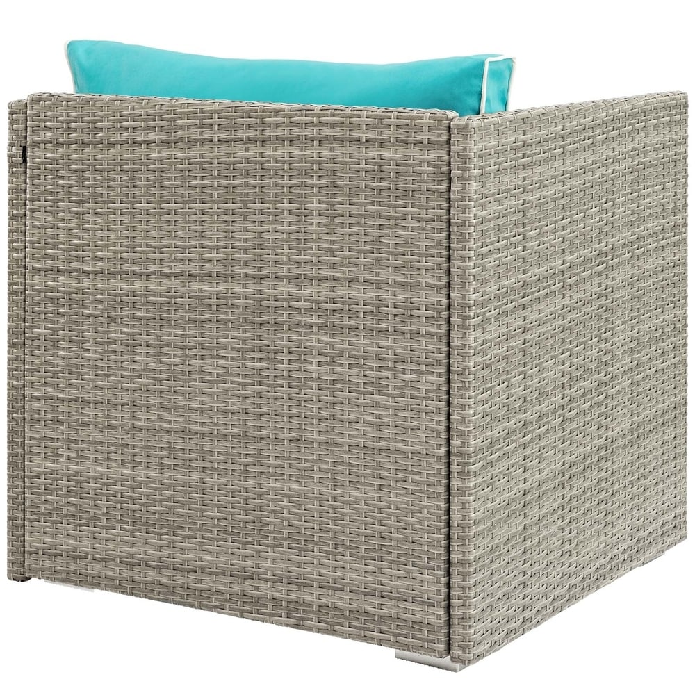 Havenside Home Bocabec Modern Fabric Outdoor Patio Armless Chair
