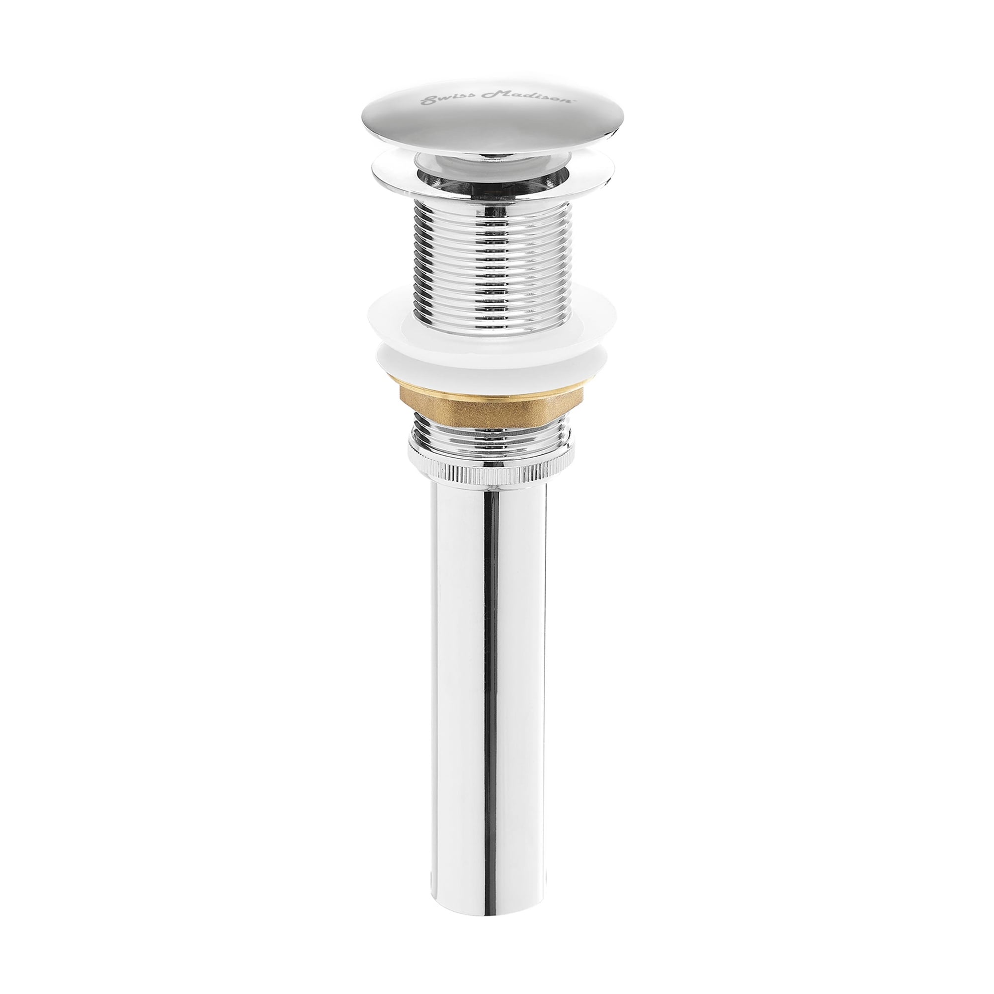 Residential Non Overflow Pop Up Sink Drain 1.75 In Brushed Chrome