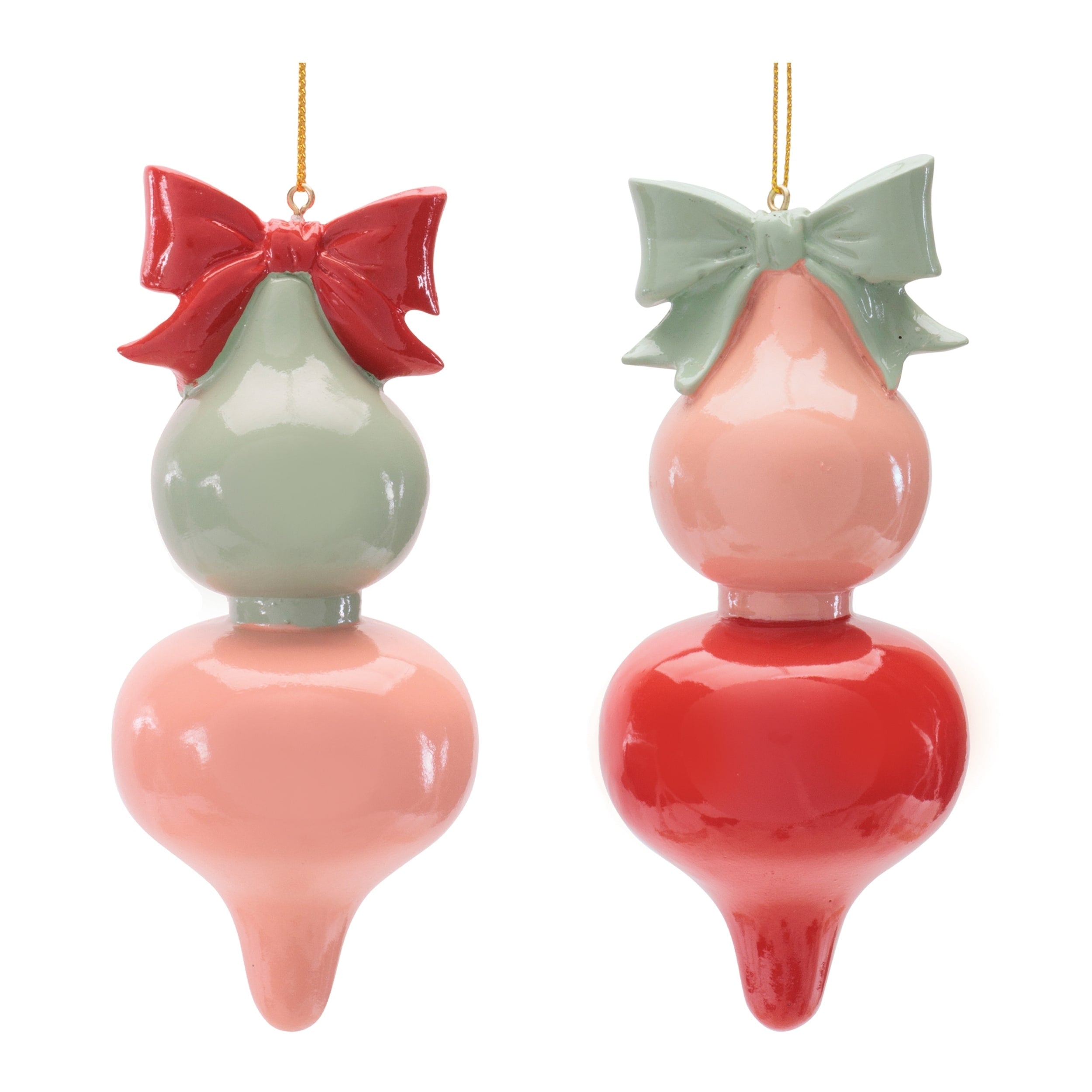 Resin Finial Ornaments Set Of 4