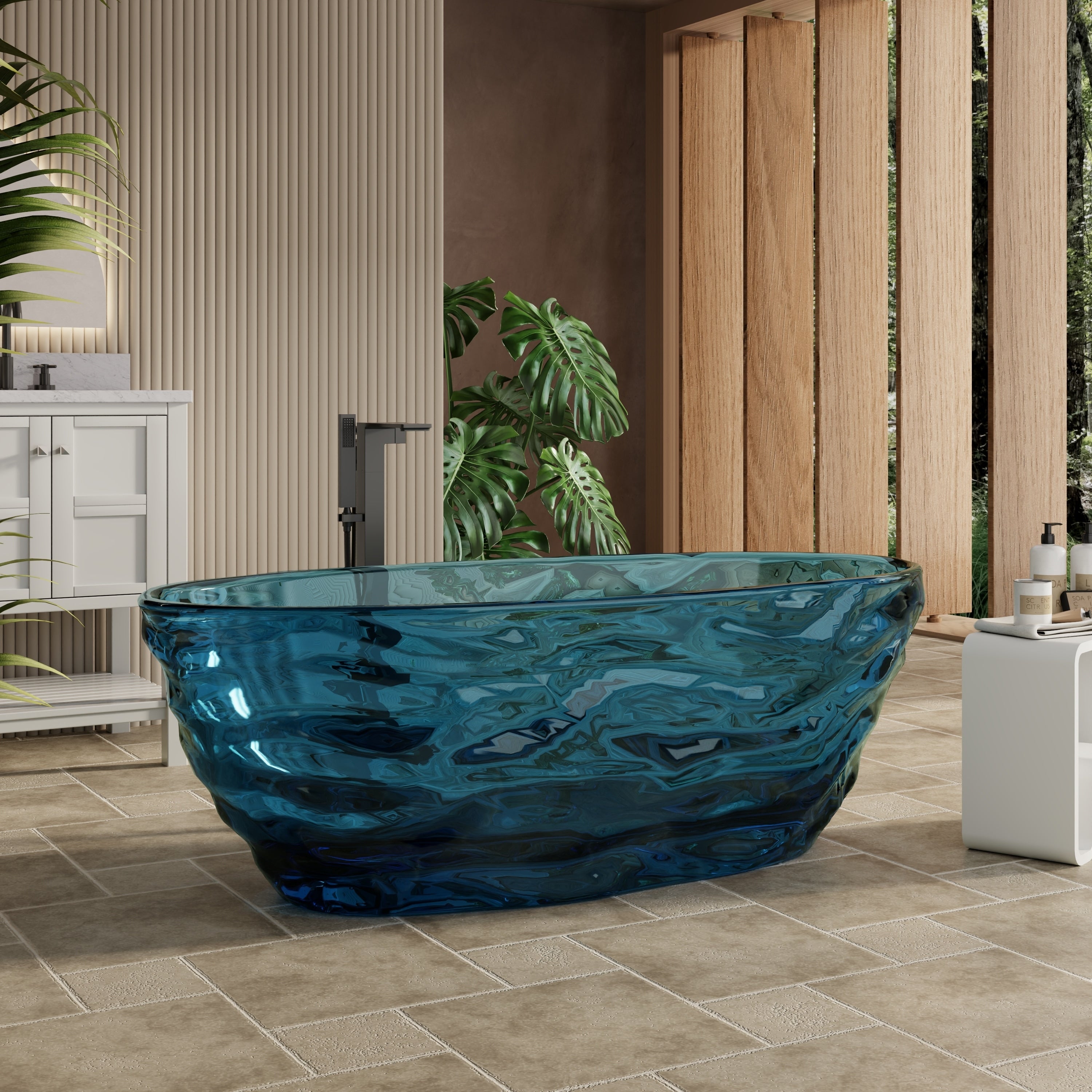 Resin Freestanding Soaking Bathtub With Center Drain And Pop Up Drain Cupc Ce Certified