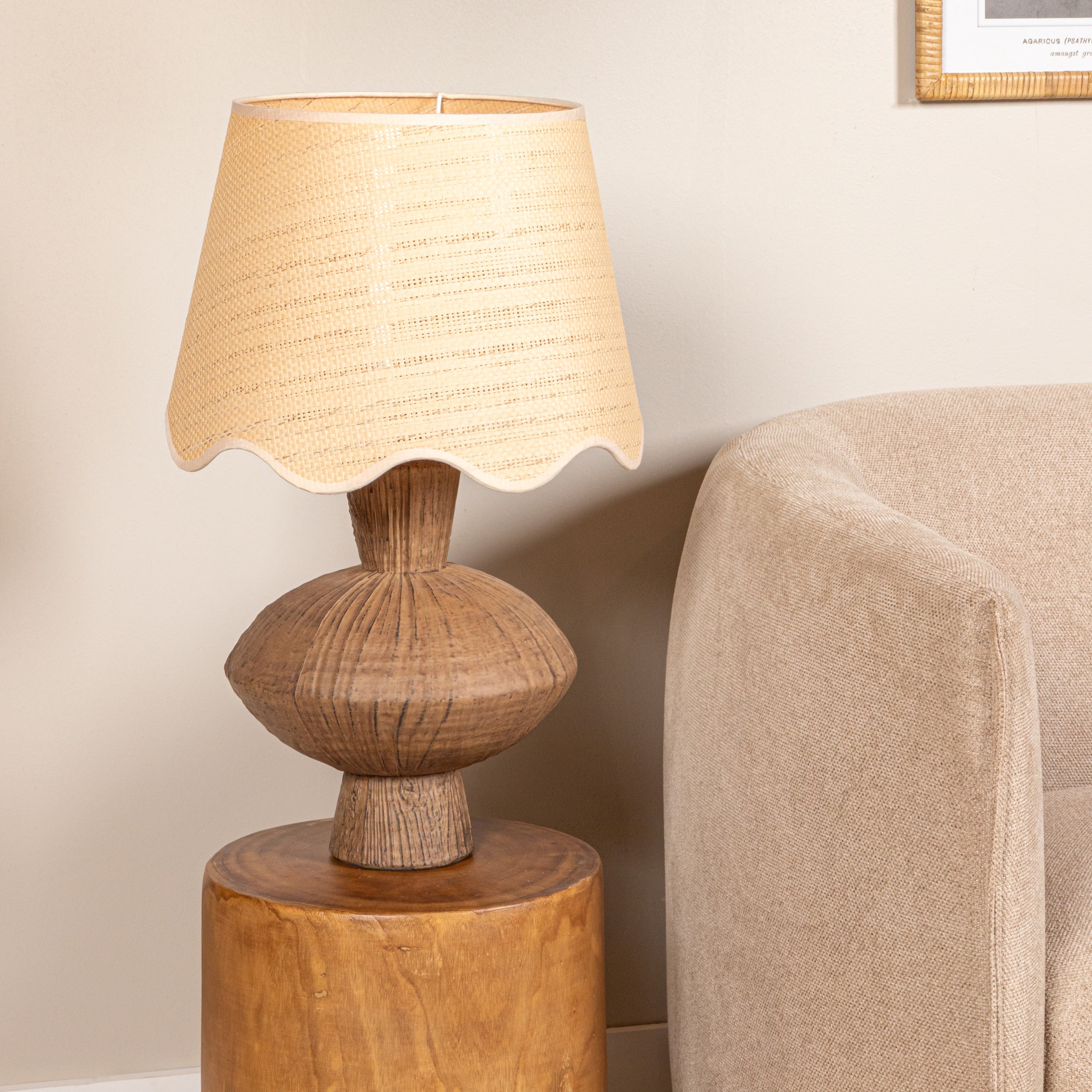Resin Lamp With Scalloped Edge Shade 14.17 L X 14.17 W X 21.85 H