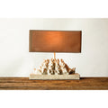 Resin Bunny Table Lamp With Rectangle Sand Color Linen Shade