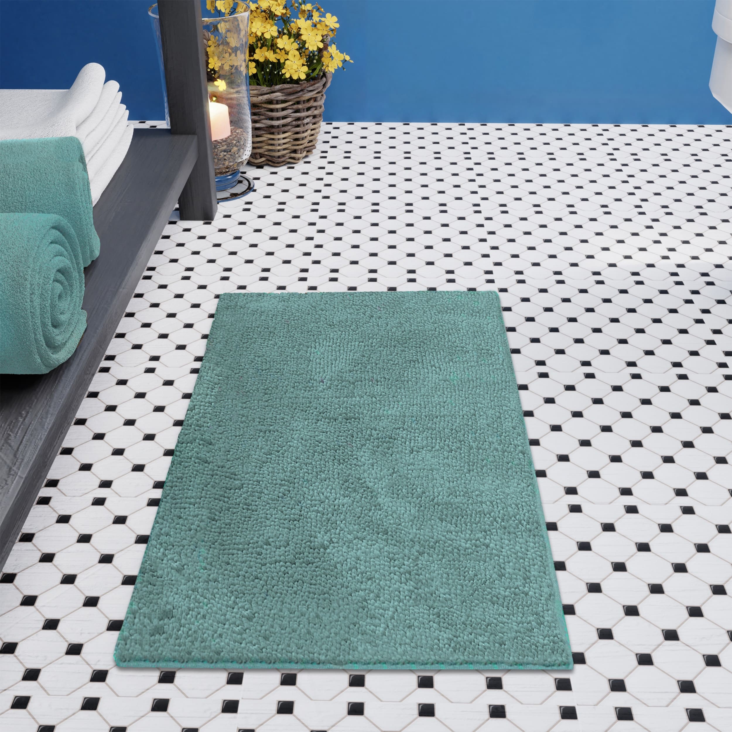Resort Collection Plush Shag Chenille Bath Mat 21 X 34