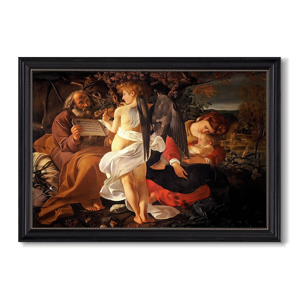 Rest On The Flight Into Egypt C 1597 Caravaggio Custom Framed Canvas
