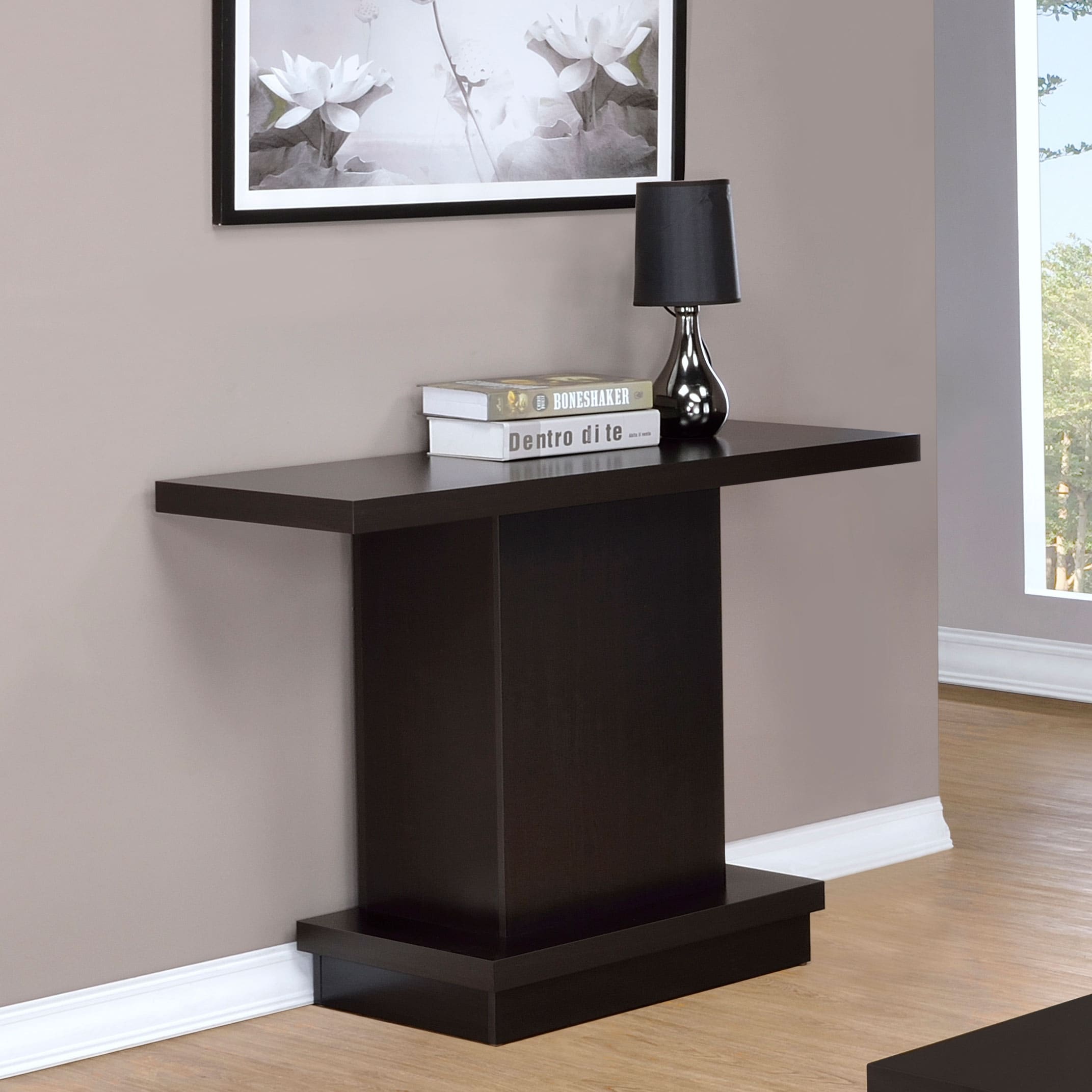 Cappuccino Wood Top Sofa Table