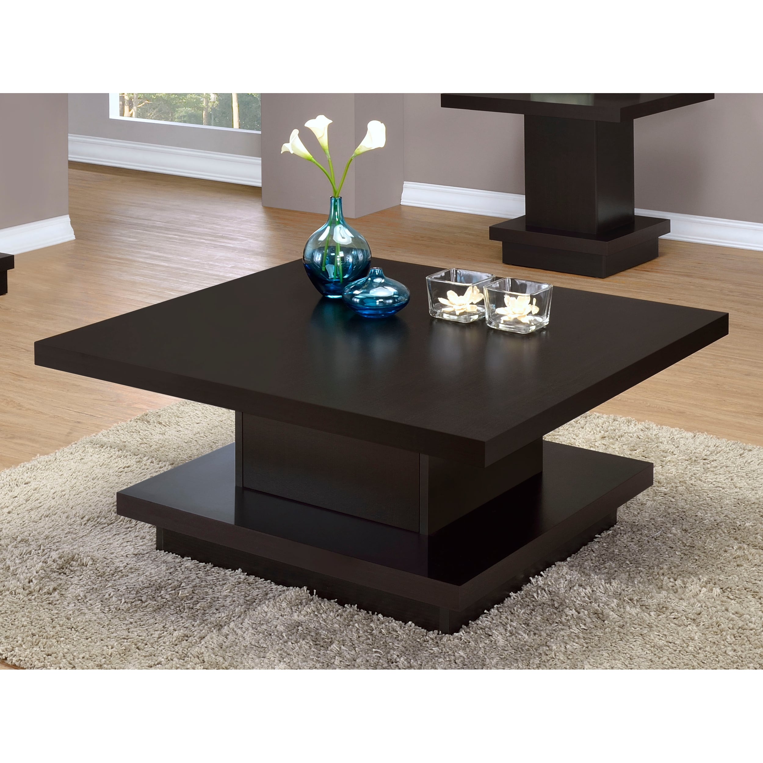 Cappuccino Wood Top Coffee Table