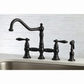 Restoration Kitchen Faucet With Side Sprayer In Matte Black