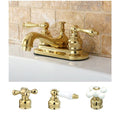Restoration Polished Brass 4 Inch Center Bathroom Faucet