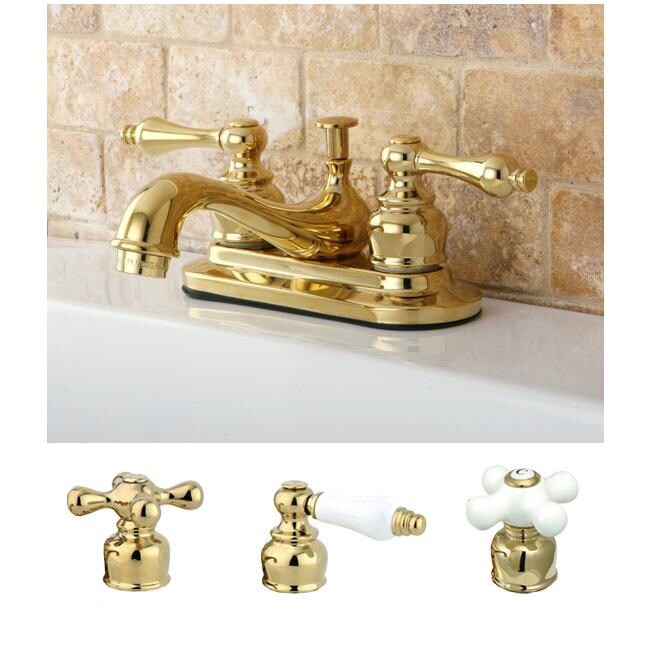 Restoration Polished Brass 4 Inch Center Bathroom Faucet