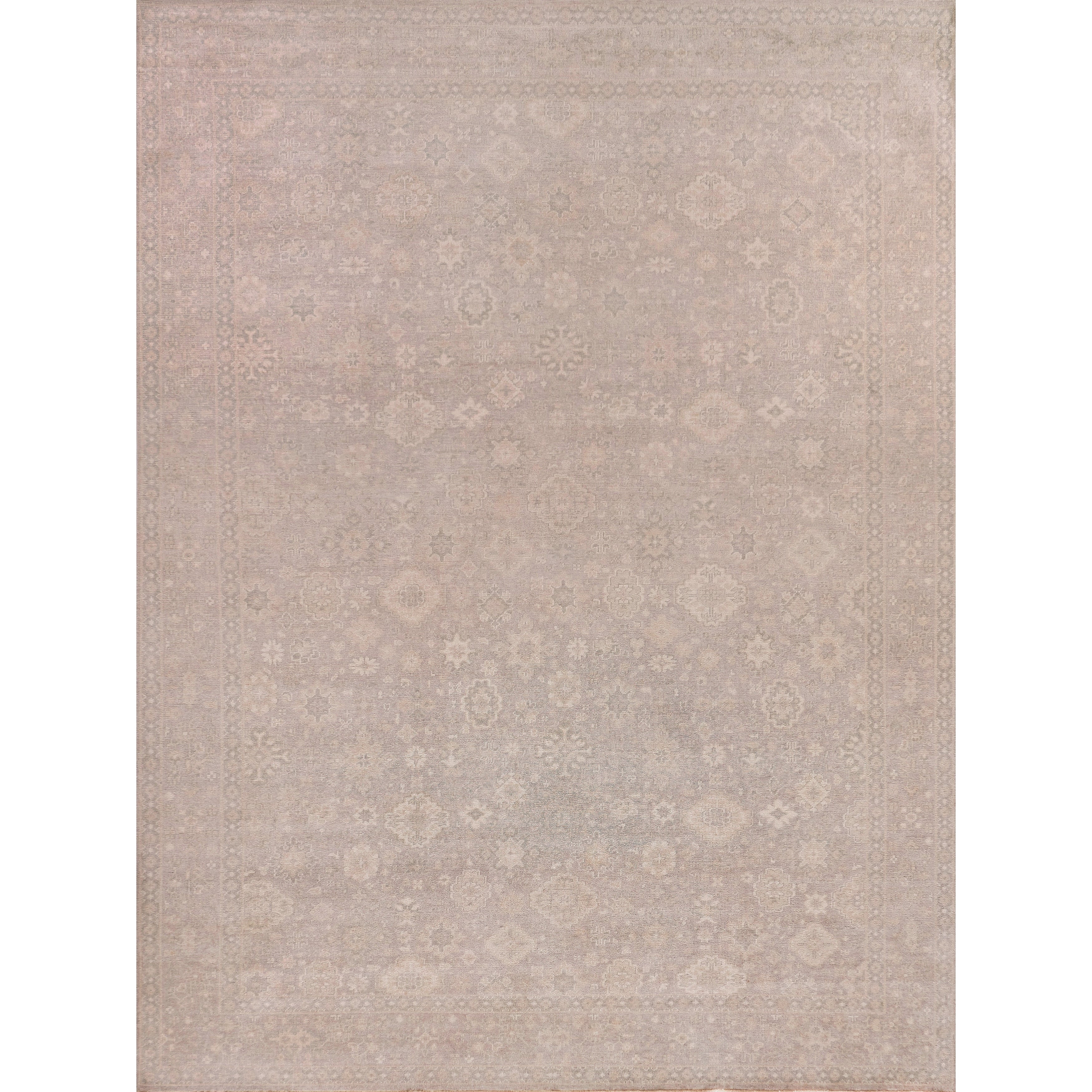 Restoration Hand Knotted New Zealand Wool Beige Area Rug