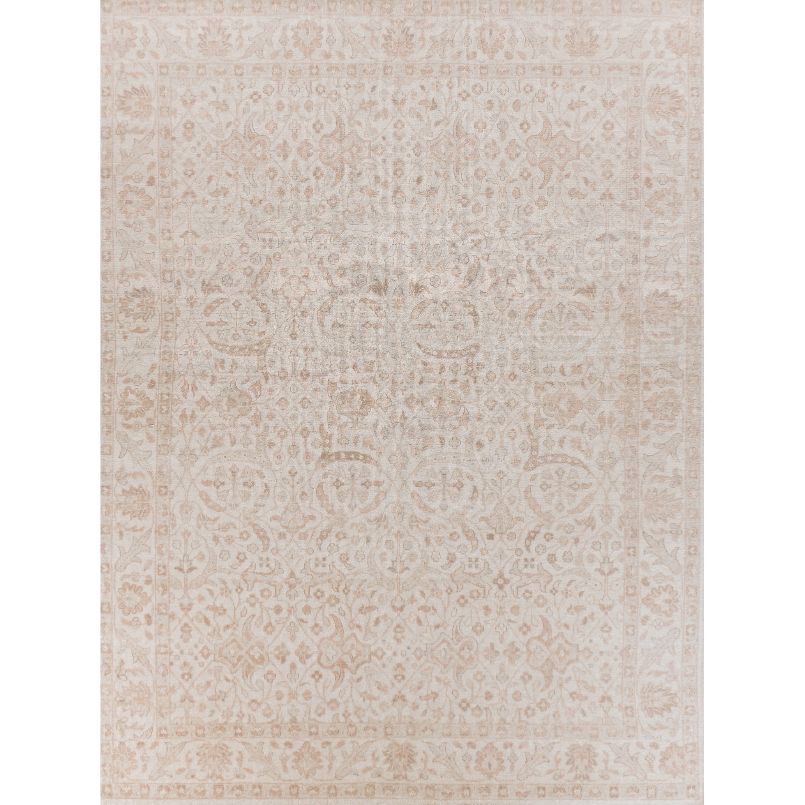 Restoration Hand Knotted New Zealand Wool Ivory Area Rug 8 X 10