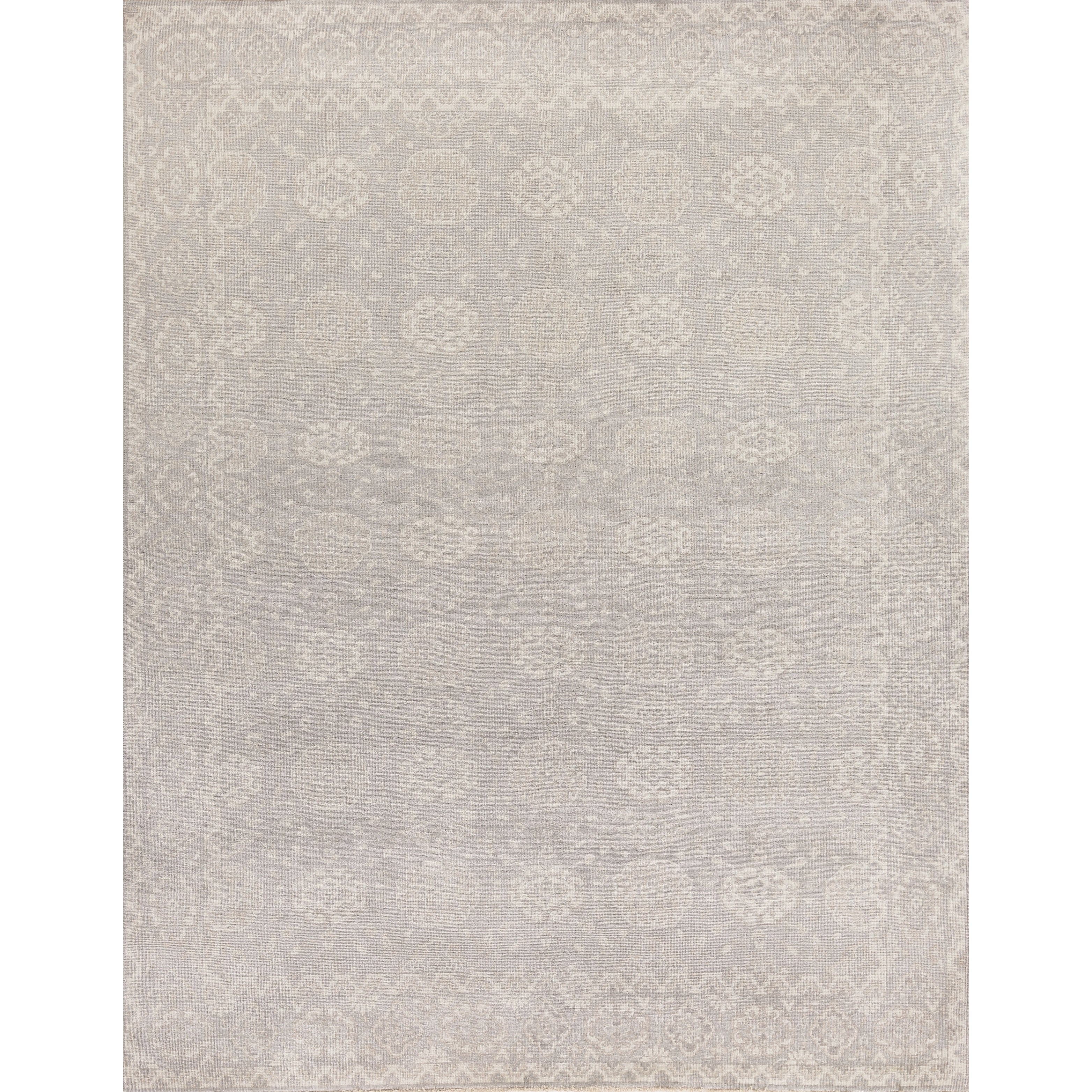 Restoration Hand Knotted New Zealand Wool Light Blue Area Rug