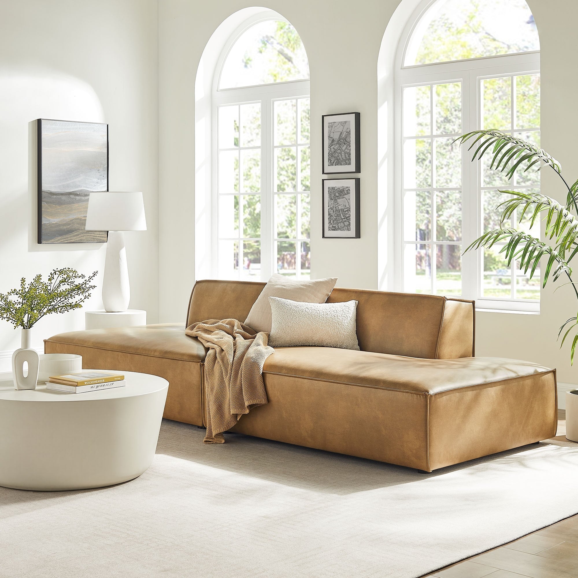 Restore 2 Piece Vegan Leather Modular Loveseat