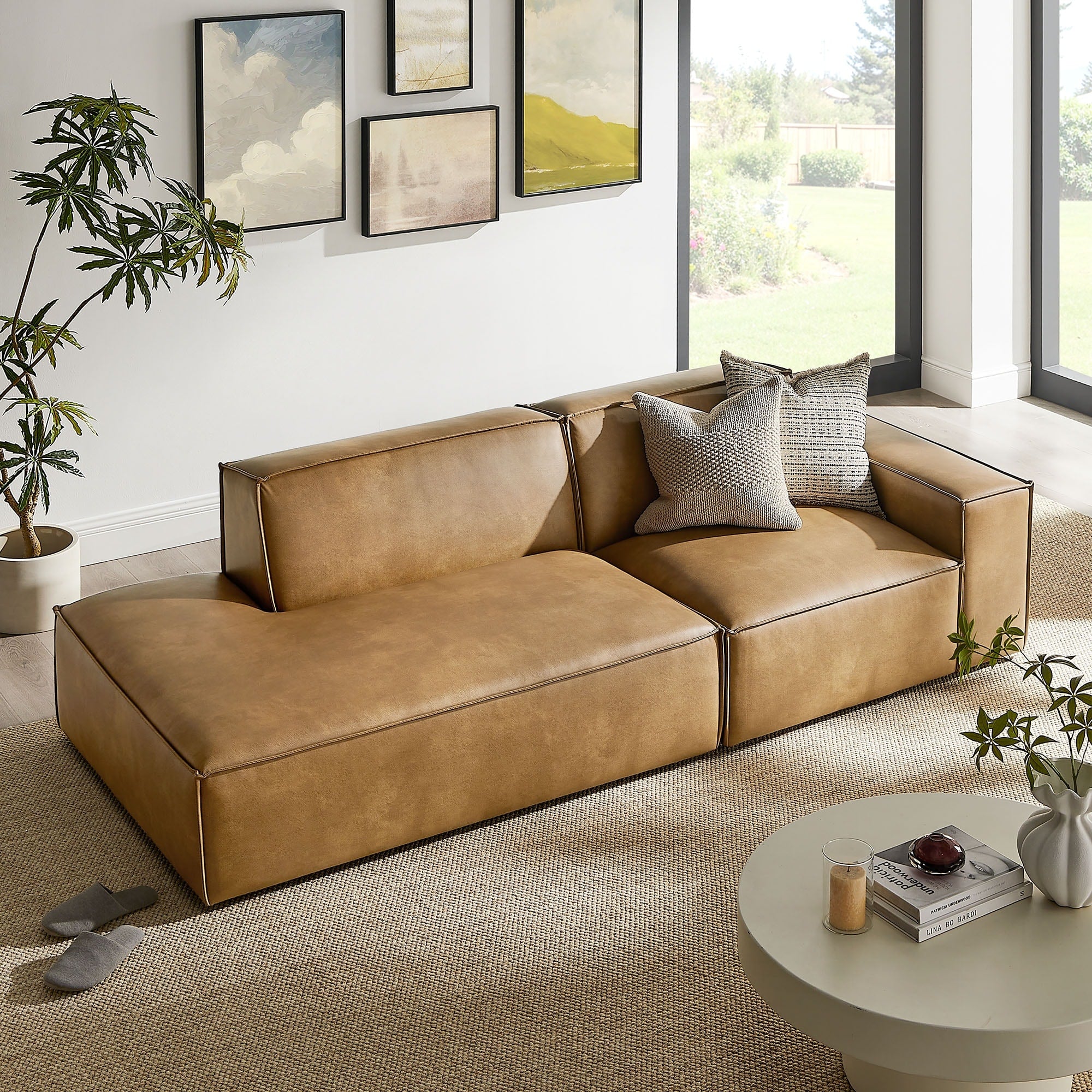 Restore 2 Piece Vegan Leather Modular Loveseat