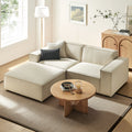 Restore 3 Piece Performance Fabric Upholstered Modular Loveseat With Ottoman