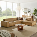 Restore 4 Piece Vegan Leather Modular L Shaped Sofa