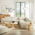 Restore 5 Piece Performance Fabric Upholstered Modular L Shaped Sofa