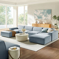 Restore 6 Piece Performance Fabric Upholstered Modular Sectional Sofa